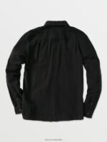 camisa caden lisa de manga larga negro Z44ZX149 ropa hombres - Image 2