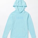 camisa con capucha y manga larga teñida a la piedra azul brumoso Z44ZX1170 ropa Niños