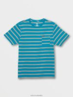 camisa de manga corta ayers crew verde azulado del océano Z44ZX121 ropa hombres