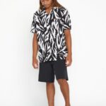 camisa de manga corta con animales fiesteros de piedra negro Z44ZX164 ropa hombres