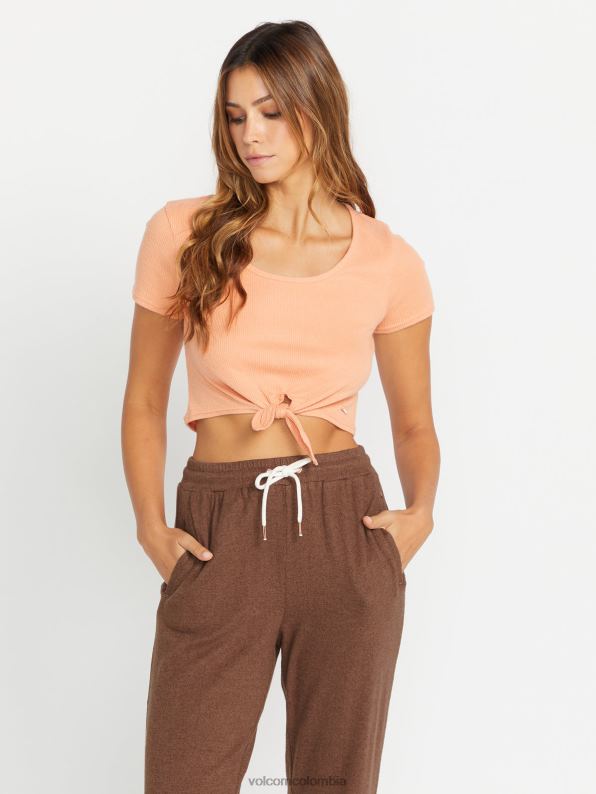 camisa de manga corta con lazo en la parte delantera de living in lounge arcilla Z44ZX827 ropa mujer - Image 1