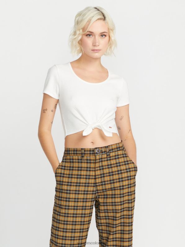 camisa de manga corta con lazo en la parte delantera de living in lounge estrella blanca Z44ZX792 ropa mujer - Image 2