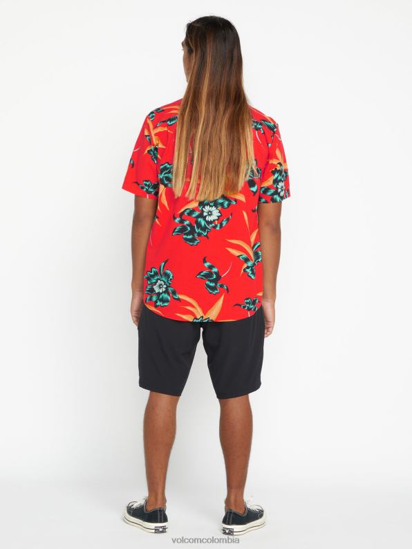 camisa de manga corta de tiempo de la isla naranja roja Z44ZX152 ropa hombres - Image 2