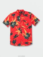 camisa de manga corta de tiempo de la isla naranja roja Z44ZX152 ropa hombres - Image 5