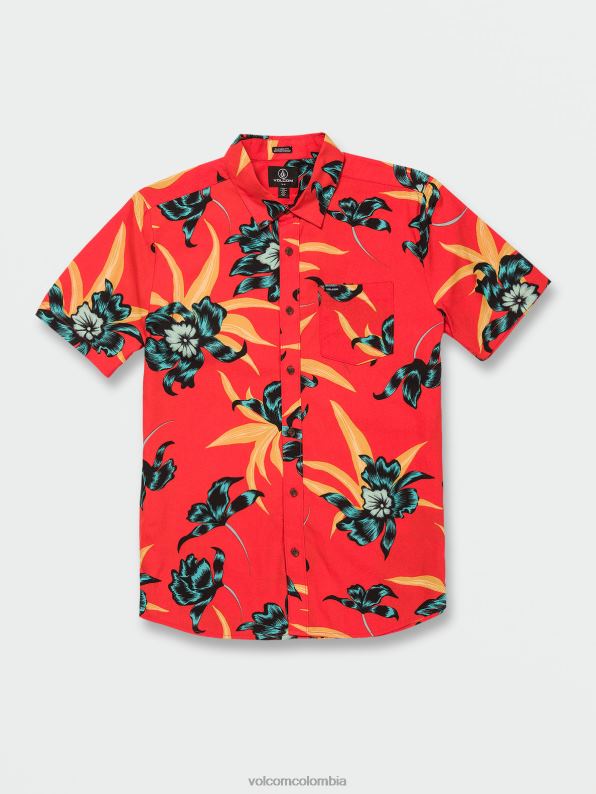 camisa de manga corta de tiempo de la isla naranja roja Z44ZX152 ropa hombres - Image 5