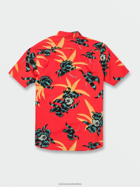 camisa de manga corta de tiempo de la isla naranja roja Z44ZX152 ropa hombres - Image 7