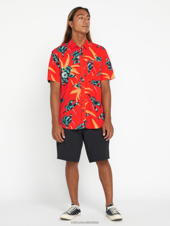 camisa_de_manga_corta_de_tiempo_de_la_isla_naranja_roja_z44zx152_ropa_hombres.jpg camisa de manga corta de tiempo de la isla naranja roja Z44ZX152 ropa hombres - Image 1