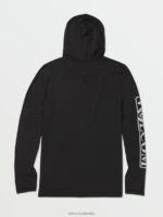 camisa de manga larga con capucha negro Z44ZX655 ropa hombres - Image 3