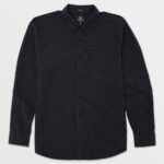 camisa de manga larga de caballero de la fecha negro Z44ZX162 ropa hombres