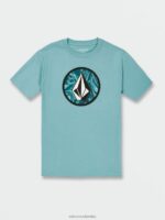 camiseta de manga corta con piedra circular cali azul brezo Z44ZX117 ropa hombres
