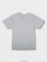 camiseta de manga corta con piedra crujiente cuero gris Z44ZX92 ropa hombres - Image 3