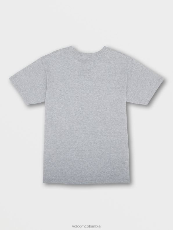 camiseta de manga corta con piedra crujiente cuero gris Z44ZX92 ropa hombres - Image 3