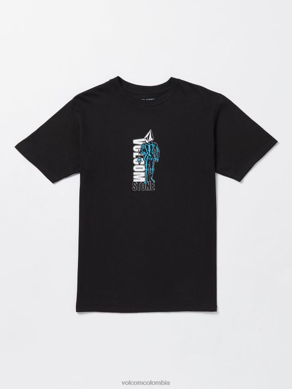 camiseta_de_manga_corta_con_volantes_negro_z44zx48_ropa_hombres.jpg camiseta de manga corta con volantes negro Z44ZX48 ropa hombres - Image 1