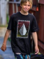 camiseta de manga corta de concurso negro Z44ZX1122 ropa Niños