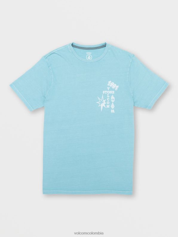 camiseta de manga corta de vida pesada cali azul brezo Z44ZX90 ropa hombres - Image 5