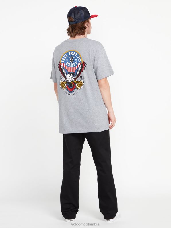 Camiseta de manga corta Freedomeagle cuero gris Z44ZX10 ropa hombres - Image 2