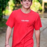 camiseta de manga corta neweuro cinta roja Z44ZX8 ropa hombres