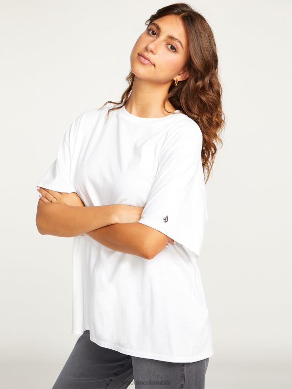 camiseta de manga corta sólida con lanzamiento de piedras blanco Z44ZX820 ropa mujer - Image 4