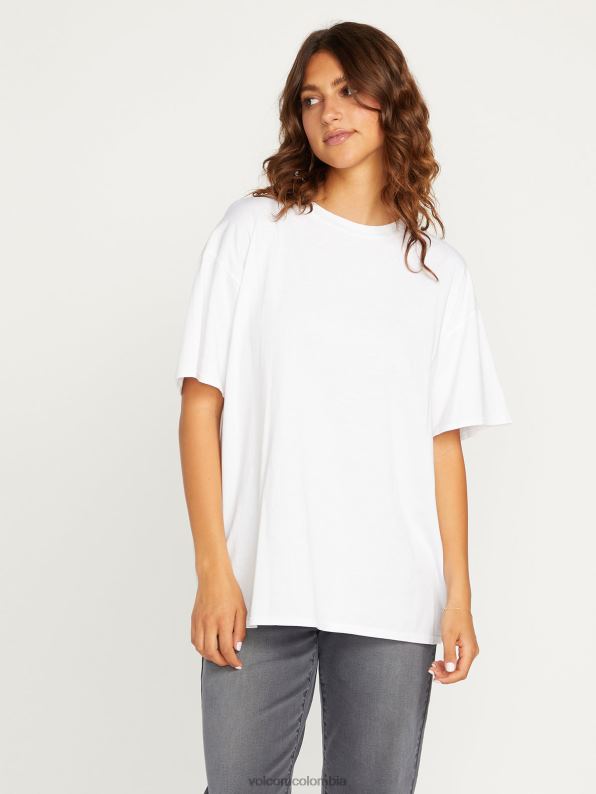 camiseta_de_manga_corta_solida_con_lanzamiento_de_piedras_blanco_z44zx820_ropa_mujer.jpg camiseta de manga corta sólida con lanzamiento de piedras blanco Z44ZX820 ropa mujer - Image 1