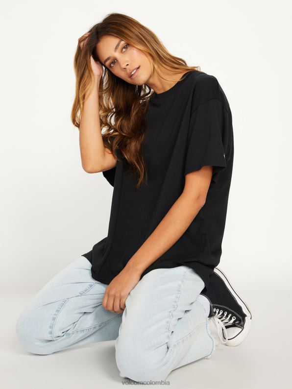 camiseta de manga corta sólida con lanzamiento de piedras negro Z44ZX821 ropa mujer - Image 5