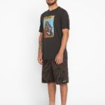 camiseta de manga corta sumergida de la granja a lana vendimia negro Z44ZX119 ropa hombres