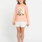 camiseta de manga larga hecha de stoke coral Z44ZX1330 ropa chicas