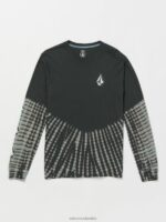 camiseta icónica de manga larga con tinte de piedra negro Z44ZX32 ropa hombres