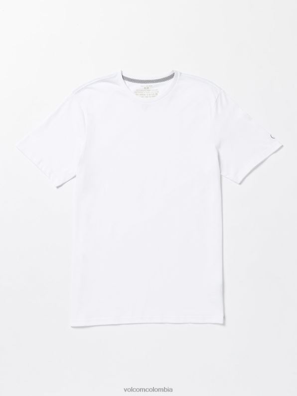 camiseta_solida_de_manga_corta_blanco_z44zx14_ropa_hombres.jpg camiseta sólida de manga corta blanco Z44ZX14 ropa hombres - Image 1