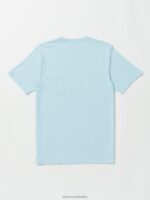 camiseta sólida de manga corta con bolsillo azul brumoso Z44ZX13 ropa hombres - Image 3