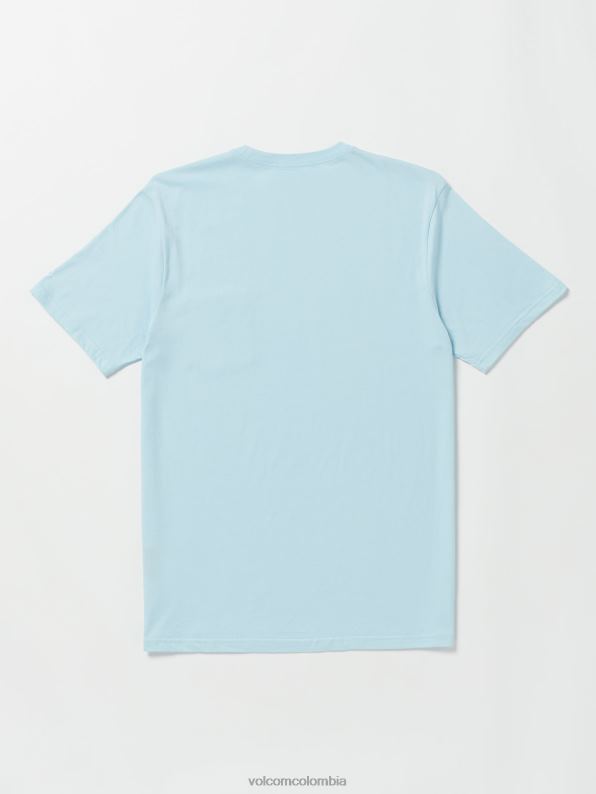 camiseta sólida de manga corta con bolsillo azul brumoso Z44ZX13 ropa hombres - Image 3