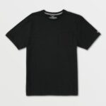 camiseta sólida de manga corta con bolsillo negro Z44ZX114 ropa hombres