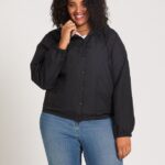 cortavientos de piedra enemigo talla grande negro Z44ZX893 ropa mujer