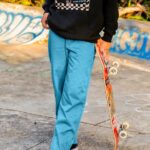 esto que ellos pantalones de skate puerto azul Z44ZX906 ropa mujer
