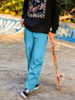 esto que ellos pantalones de skate puerto azul Z44ZX906 ropa mujer