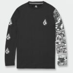 icónico collage de piedras manga larga upf 50 rashguard negro Z44ZX112 ropa hombres