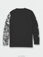 icónico collage de piedras manga larga upf 50 rashguard negro Z44ZX112 ropa hombres - Image 3