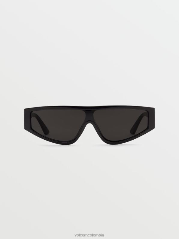 lentes de sol con vidriado de vinilo negro brillante/gris Z44ZX459 exterior unisexo - Image 1