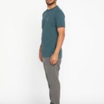 malditos joggers cruzados con cintura elástica cuero gris Z44ZX326 ropa hombres