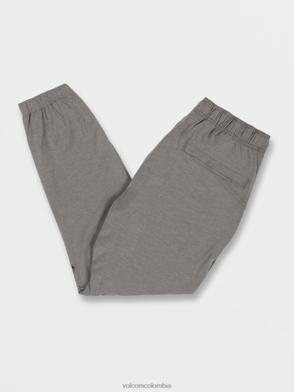 malditos joggers cruzados con cintura elástica cuero gris Z44ZX326 ropa hombres - Image 6