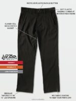 malditos pantalones chinos de tecnología negro Z44ZX336 ropa hombres - Image 5