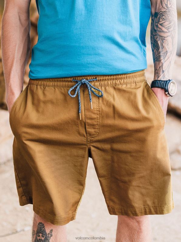 malditos shorts con cintura elástica caqui oscuro Z44ZX223 ropa hombres - Image 10