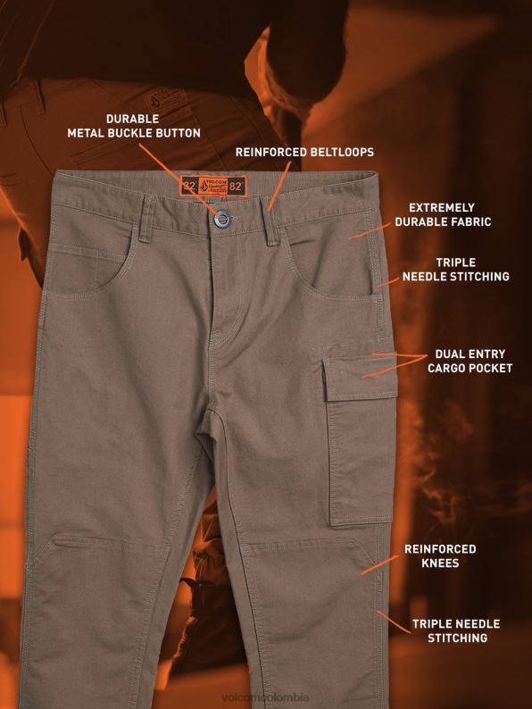 pantalones con dobladillo de pinza de ropa de trabajo abigarrado Z44ZX302 ropa hombres - Image 21