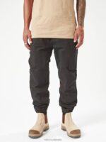 pantalones con dobladillo de pinza de ropa de trabajo negro Z44ZX297 ropa hombres - Image 2