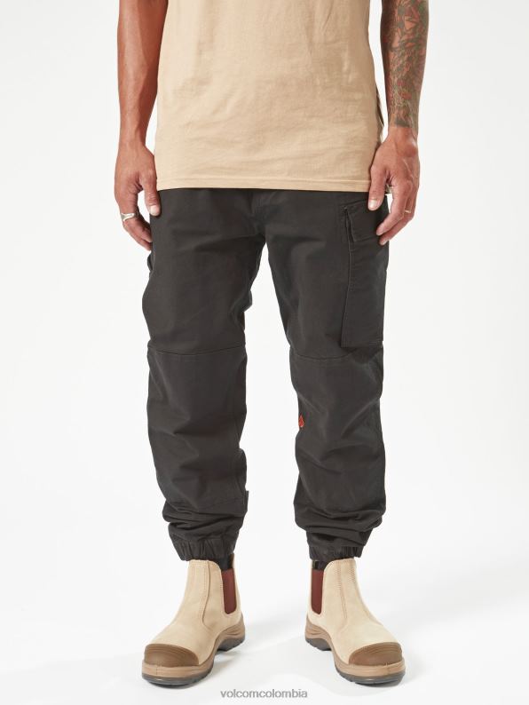 pantalones con dobladillo de pinza de ropa de trabajo negro Z44ZX297 ropa hombres - Image 2