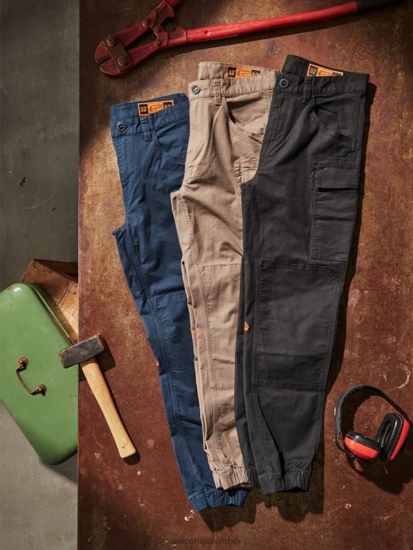 pantalones con dobladillo de pinza de ropa de trabajo negro Z44ZX297 ropa hombres - Image 11