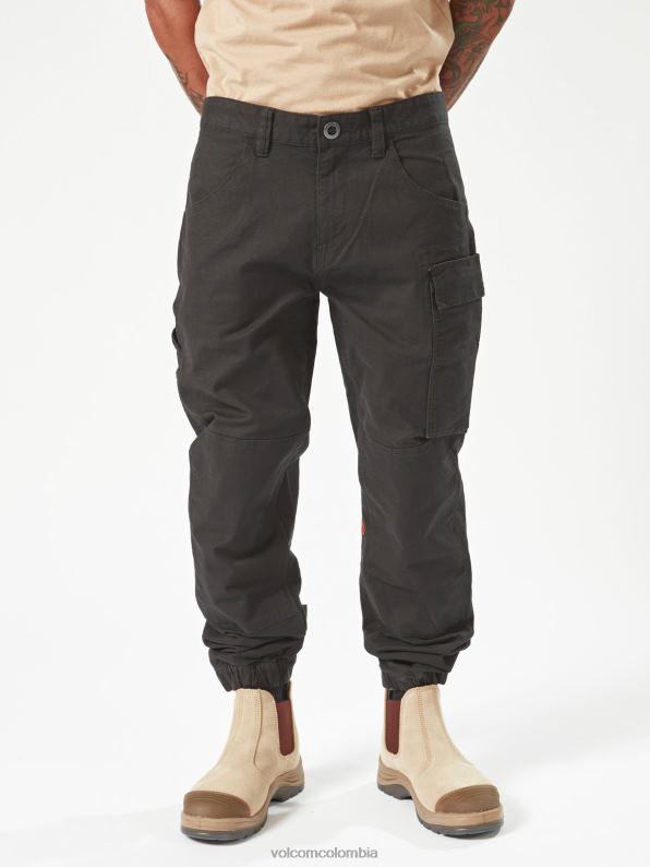pantalones con dobladillo de pinza de ropa de trabajo negro Z44ZX297 ropa hombres - Image 16