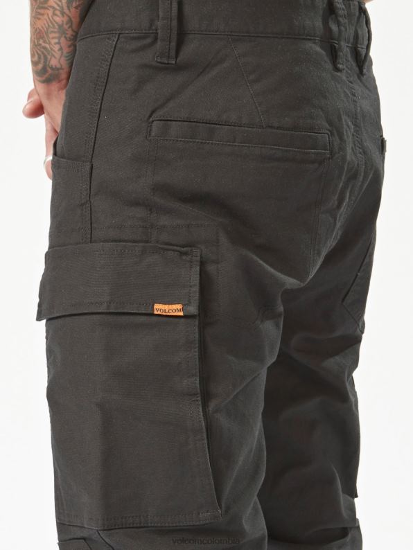 pantalones con dobladillo de pinza de ropa de trabajo negro Z44ZX297 ropa hombres - Image 6