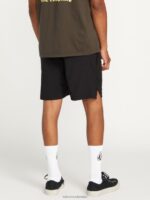 pantalones cortos con cintura elástica negro Z44ZX216 ropa hombres - Image 3