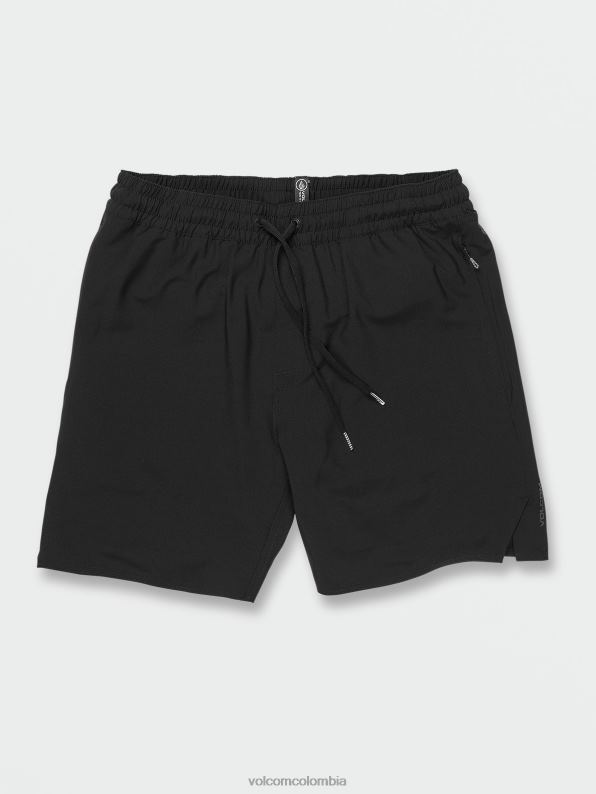 pantalones cortos con cintura elástica negro Z44ZX216 ropa hombres - Image 9