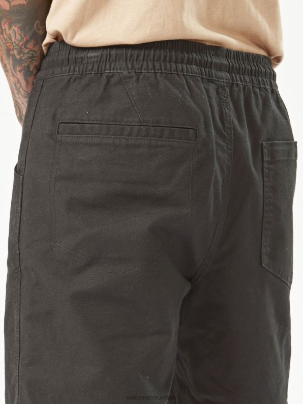 pantalones cortos con cintura elástica negro Z44ZX244 ropa hombres - Image 9